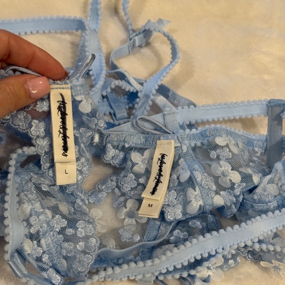 New! GARTER PANTY For Love and Lemons Blue Daisy 2 Piece Set 31342 - Picture 14 of 16